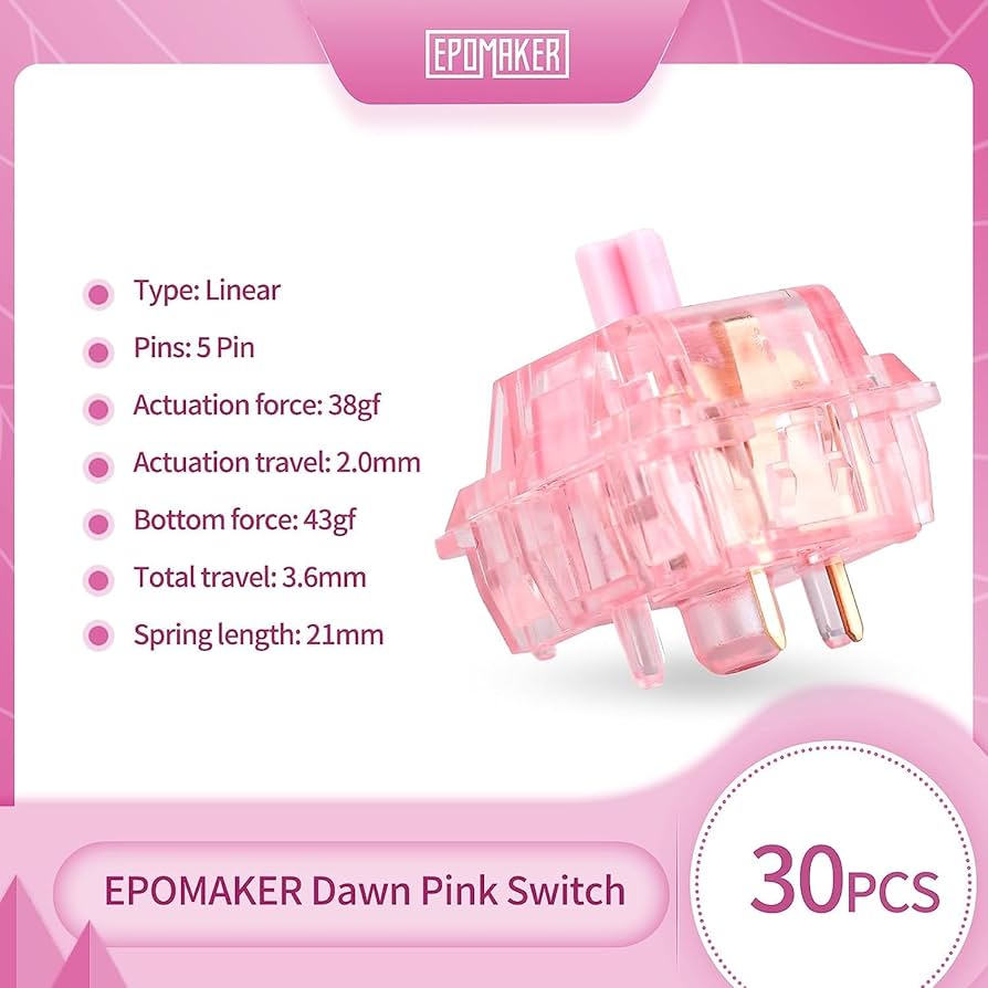 Amazon | EPOMAKER Dawn Pink 38gf リニア メカニカル